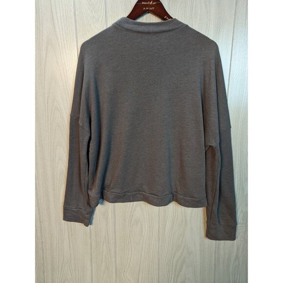 Fabletics Long Sleeve Sweatshirt Women's Gray Lightweight Drawstring Crop Large - Picture 2 of 6